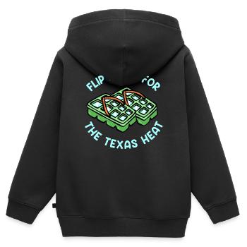 Texas Weather Flip Flops Design pour les fiers Texans - Sweat Premium à capuche zippé enfant bio - noir - Dos - AI Model Kid Male (0cm)