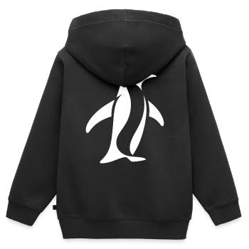 Pingouin Pôle Sud Silhouette Minimaliste - Sweat Premium à capuche zippé enfant bio - noir - Dos - AI Model Kid Male (0cm)