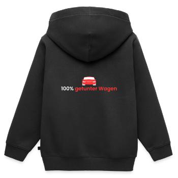 100% getunter Wagen - Kinder Premium Organic Zip Hoodie - Schwarz - Hinten - AI Model Kid Male (0cm)