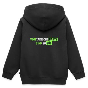 vegetarische Babys sind so süß - Kinder Premium Organic Zip Hoodie - Schwarz - Hinten - AI Model Kid Male (0cm)