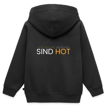 vegetarische Menschen sind hot - Kinder Premium Organic Zip Hoodie - Schwarz - Hinten - AI Model Kid Male (0cm)