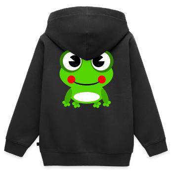 frog - Kids Premium Organic Zip-up Hoodie - black - Back - AI Model Kid Male (0cm)