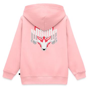 Kitsune - Kinder Premium Organic Zip Hoodie - Rosa - Hinten - AI Model Kid Female (0cm)