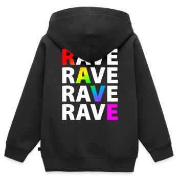 Rave Raver Regenbogen - Kinder Premium Organic Zip Hoodie - Schwarz - Hinten - AI Model Kid Male (0cm)
