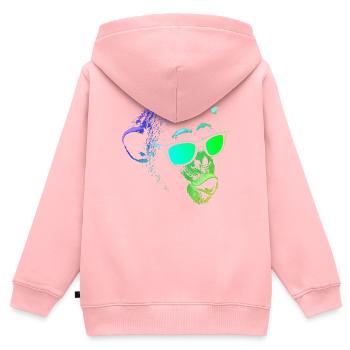 Kühler Affe - Kinder Premium Organic Zip Hoodie - Rosa - Hinten - AI Model Kid Female (0cm)