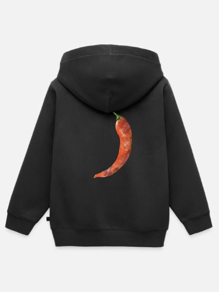 Spaanse peper - Kinder Premium zip hoodie biologisch - zwart