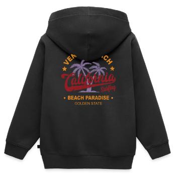 Surf Californie Venice Beach - Sweat Premium à capuche zippé enfant bio - noir - Dos - AI Model Kid Male (0cm)