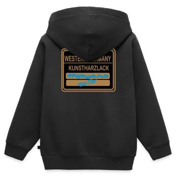 Made In Western Germany - Kinder Premium Organic Zip Hoodie - Schwarz - Hinten - AI Model Kid Male (0cm)