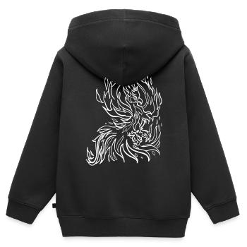 Oiseau de feu - Sweat Premium à capuche zippé enfant bio - noir - Dos - AI Model Kid Male (0cm)