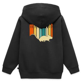 Mouse Rater Mouse Rat Parcs et loisirs Scarec - Sweat Premium à capuche zippé enfant bio - noir - Dos - AI Model Kid Male (0cm)