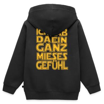 Film-Zitat Sci-Fi hab da ein ganz mieses Gefühl - Kinder Premium Organic Zip Hoodie - Schwarz - Hinten - AI Model Kid Male (0cm)