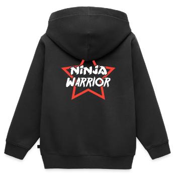 Ninja Warrior - Sweat Premium à capuche zippé enfant bio - noir - Dos - AI Model Kid Male (0cm)