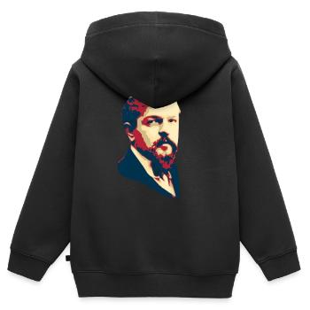 Claude Debussy - Kinder Premium Organic Zip Hoodie - Schwarz - Hinten - AI Model Kid Male (0cm)