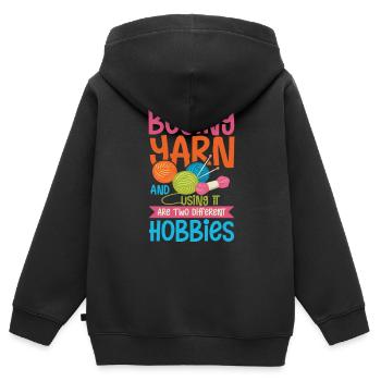 Garn kaufen - Kinder Premium Organic Zip Hoodie - Schwarz - Hinten - AI Model Kid Male (0cm)