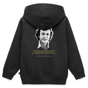 Richard FeynmanZitat - Kinder Premium Organic Zip Hoodie - Schwarz - Hinten - AI Model Kid Male (0cm)