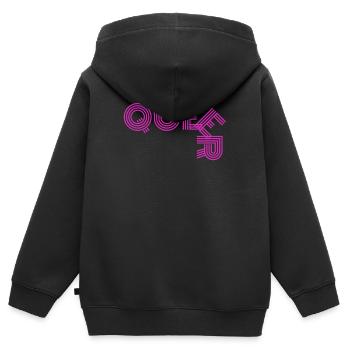 Jaune queer - Sweat Premium à capuche zippé enfant bio - noir - Dos - AI Model Kid Male (0cm)