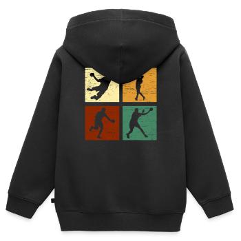 Handball Handball - Kinder Premium Organic Zip Hoodie - Schwarz - Hinten - AI Model Kid Male (0cm)