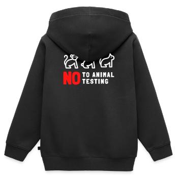 Nein zu Tierversuchen Tierschutz-Befürworter - Kinder Premium Organic Zip Hoodie - Schwarz - Hinten - AI Model Kid Male (0cm)