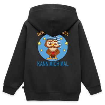 Oiseau précoce peut me faire une fois hibou café muffins matinaux - Sweat Premium à capuche zippé enfant bio - noir - Dos - AI Model Kid Male (0cm)