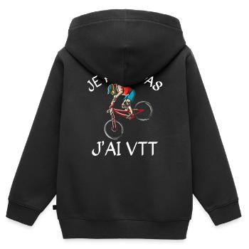 Ich kann nicht fahren. - Kinder Premium Organic Zip Hoodie - Schwarz - Hinten - AI Model Kid Male (0cm)