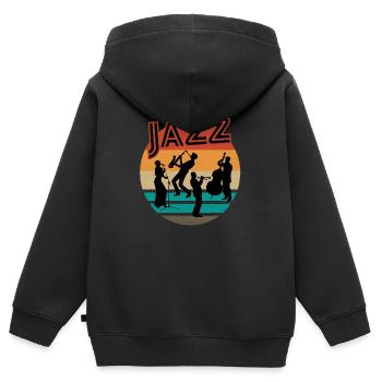 Jazz Ensemble - Sweat Premium à capuche zippé enfant bio - noir - Dos - AI Model Kid Male (0cm)