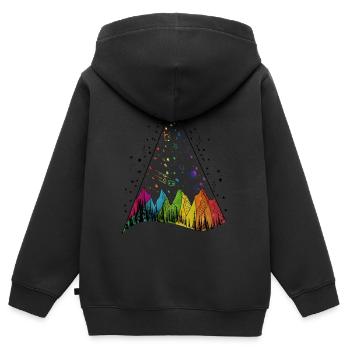 ufo regenbogen - Kinder Premium Organic Zip Hoodie - Schwarz - Hinten - AI Model Kid Male (0cm)