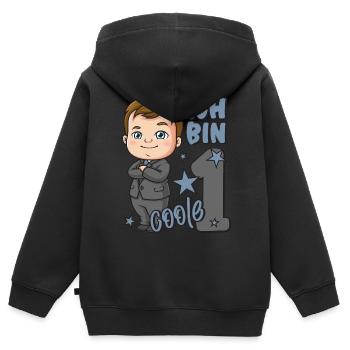1. Geburtstag Junge 1 Jahr Jungs Ich bin coole 1 - Kinder Premium Organic Zip Hoodie - Schwarz - Hinten - AI Model Kid Male (0cm)