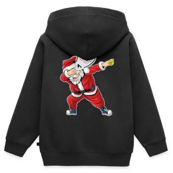 Padel Weihnachtsmann Babbo Natale Padelista - Kinder Premium Organic Zip Hoodie - Schwarz - Hinten - AI Model Kid Male (0cm)