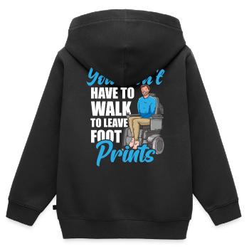 Behindert Rollstuhlfahrer Ironie - Kinder Premium Organic Zip Hoodie - Schwarz - Hinten - AI Model Kid Male (0cm)