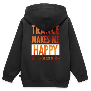 La transe me rend heureuse - Positive Wear - Sweat Premium à capuche zippé enfant bio - noir - Dos - AI Model Kid Male (0cm)
