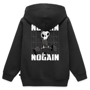 Body Building Skelett - Kinder Premium Organic Zip Hoodie - Schwarz - Hinten - AI Model Kid Male (0cm)