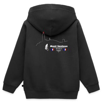 Rennrad Mont-Ventoux, einer unserer Bestseller - Kinder Premium Organic Zip Hoodie - Schwarz - Hinten - AI Model Kid Male (0cm)
