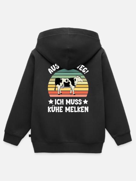 Kuh Kühe - Kinder Premium Organic Zip Hoodie - Schwarz