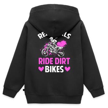 Motocross Motorradfahrer Motor Race - Kinder Premium Organic Zip Hoodie - Schwarz - Hinten - AI Model Kid Male (0cm)