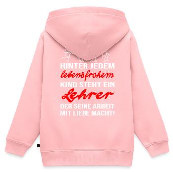 Lehrer der seinem Job liebt. Kindererziehung - Kinder Premium Organic Zip Hoodie - Rosa - Hinten - AI Model Kid Female (0cm)