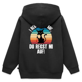 I Reg Mi Net Auf, Du Regst Mi Auf Schwäbisch - Kinder Premium Organic Zip Hoodie - Schwarz - Hinten - AI Model Kid Male (0cm)