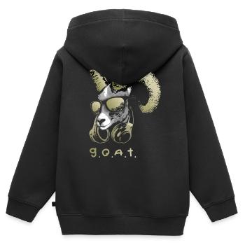 DJ Goat Bling G.O.A.T. Animal de música genial y - Sweat Premium à capuche zippé enfant bio - noir - Dos - AI Model Kid Male (0cm)