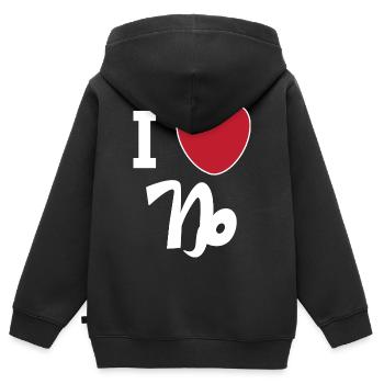 Capricorne Heart Statement Astrologie Superstition - Sweat Premium à capuche zippé enfant bio - noir - Dos - AI Model Kid Male (0cm)