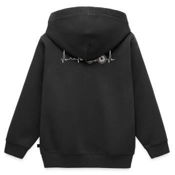 Bicicleta. Corazón. Amor. Ekg. Legumbres. - Sweat Premium à capuche zippé enfant bio - noir - Dos - AI Model Kid Male (0cm)