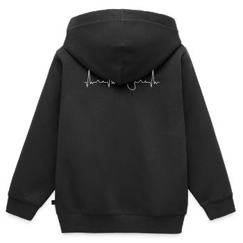 Violonchelo. Corazón. Amor. Ekg. Legumbres. - Sweat Premium à capuche zippé enfant bio - noir - Dos - AI Model Kid Male (0cm)