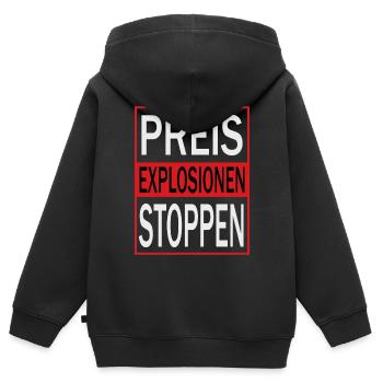 Arrêtez l’explosion des prix - Sweat Premium à capuche zippé enfant bio - noir - Dos - AI Model Kid Male (0cm)