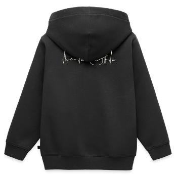 Gorro de graduación. Corazón. Amor. Ekg. - Sweat Premium à capuche zippé enfant bio - noir - Dos - AI Model Kid Male (0cm)