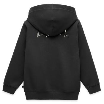 Bigotes de manillar. Corazón. Amor. Ekg. - Sweat Premium à capuche zippé enfant bio - noir - Dos - AI Model Kid Male (0cm)