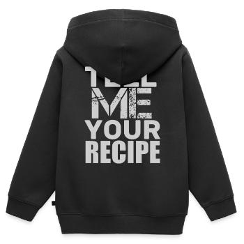 tell recipe - Kinder Premium Organic Zip Hoodie - Schwarz - Hinten - AI Model Kid Male (0cm)