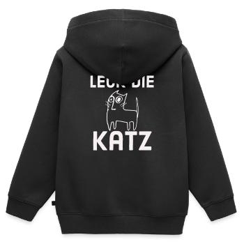 Leck die Katz - Kinder Premium Organic Zip Hoodie - Schwarz - Hinten - AI Model Kid Male (0cm)