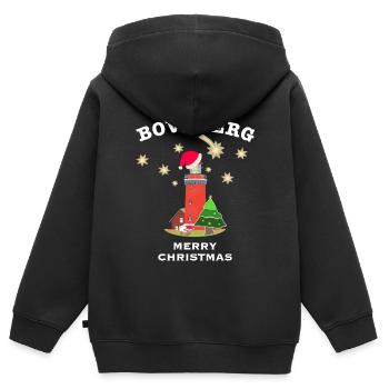 Noël Danemark, phare Bovbjerg - Sweat Premium à capuche zippé enfant bio - noir - Dos - AI Model Kid Male (0cm)