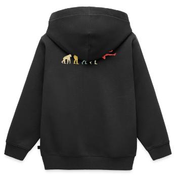 Hürden Mann, die Evolution läuft - Kinder Premium Organic Zip Hoodie - Schwarz - Hinten - AI Model Kid Male (0cm)
