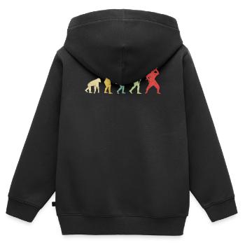 Ninja Pose Evolution - Sweat Premium à capuche zippé enfant bio - noir - Dos - AI Model Kid Male (0cm)
