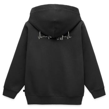 Vieja pareja amor romántico. Corazón. Amor. Ekg. - Sweat Premium à capuche zippé enfant bio - noir - Dos - AI Model Kid Male (0cm)