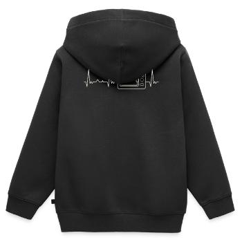Microondas. Corazón. Amor. Ekg. Legumbres. - Sweat Premium à capuche zippé enfant bio - noir - Dos - AI Model Kid Male (0cm)